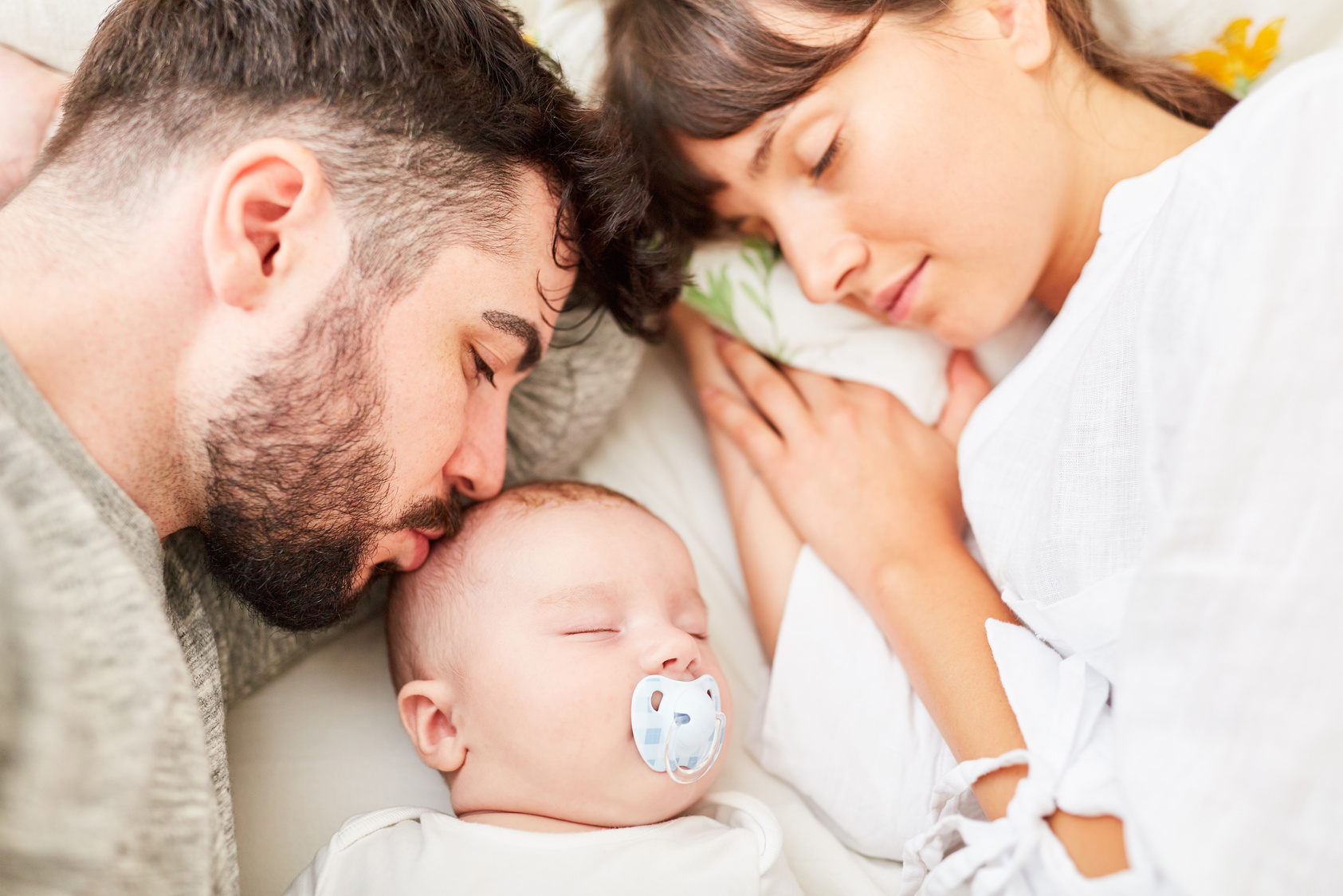 Father Kisses Little Baby 